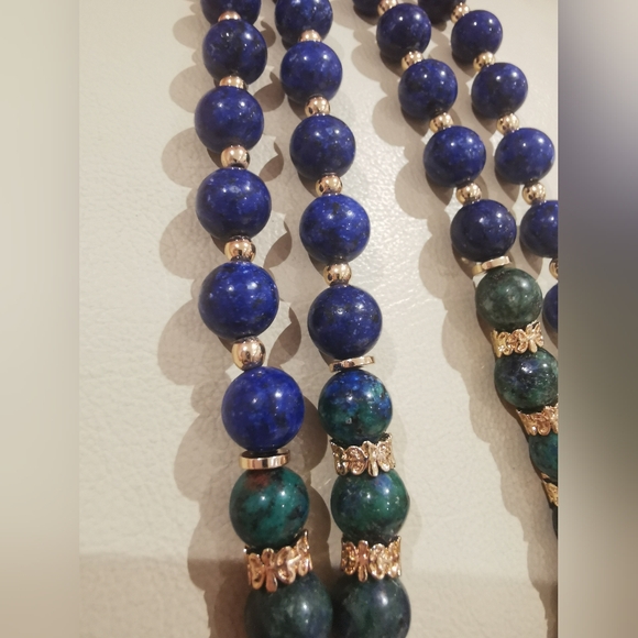 Lapis Lazuli pendant on Phoenix and Lapis lazuli stone necklace - Picture 3 of 6